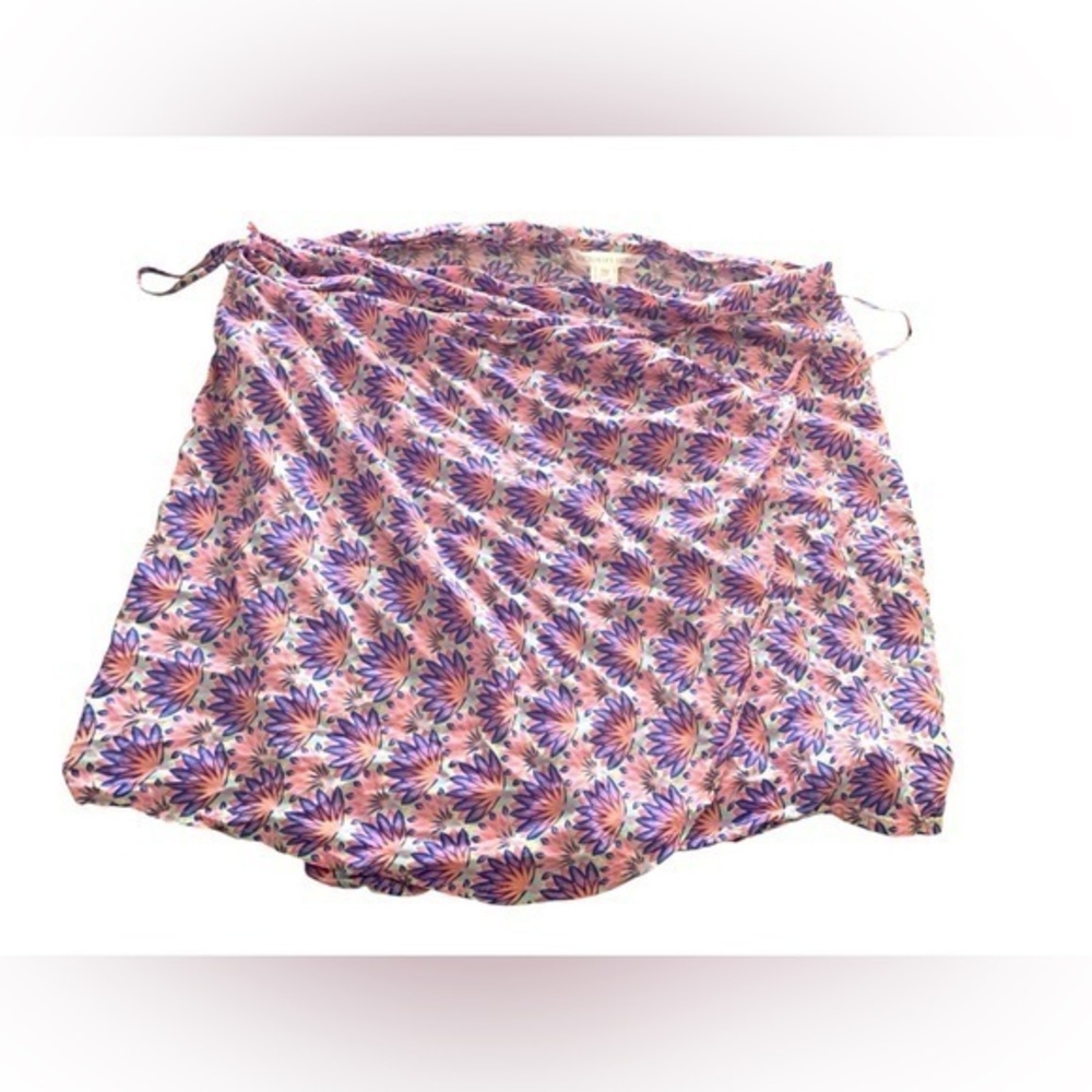 Victoria Secret Mini Wrap Skirt Coverup Pink Purple Turquoise Abstract Small